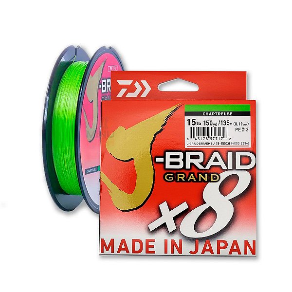 Linha Multifilamento 135m Daiwa J-Braid Grand x8 Chartreuse