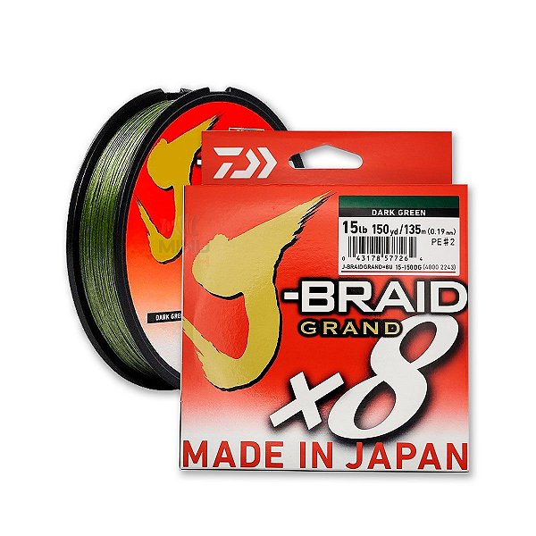 Linha Multifilamento 135m Daiwa J-Braid Grand x8 Dark Green