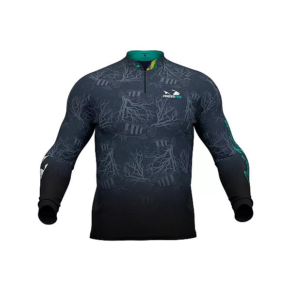 Camisa Pesca Presa Viva Dry Flex Poliéster c/ Elastano Uv50+ Cichlas 01