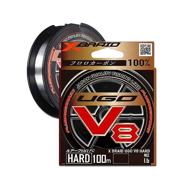 Linha 100% Fluorocarbono 100m X-Braid UGO V8 Hard - Escolha Libragem