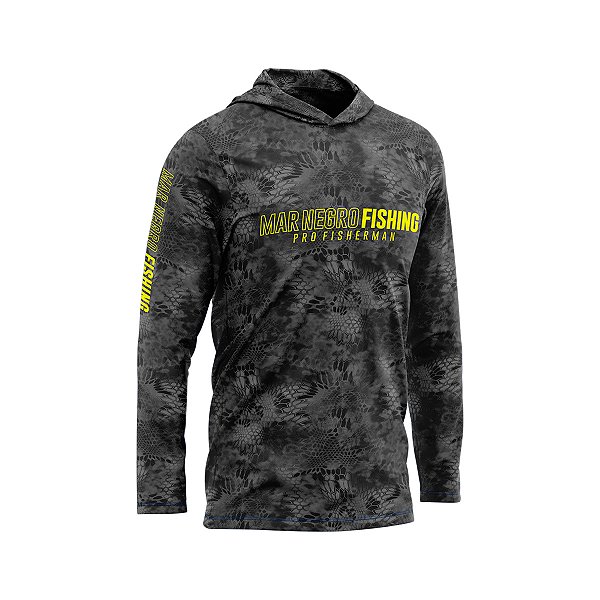 Camisa Pesca Mar Negro X-Protection Sublimada Uv50+ Dark