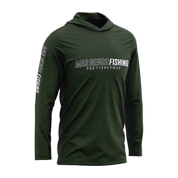 Camisa Pesca Mar Negro X-Protection Poliamida Uv50+ Musgo