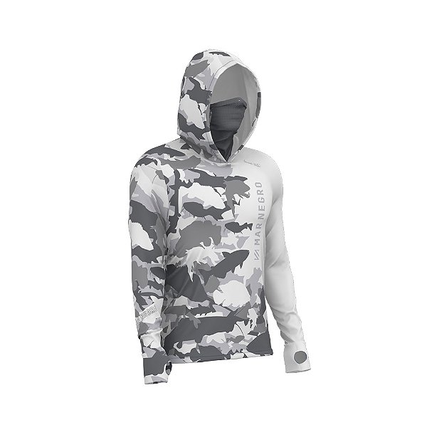 Camisa Pesca Mar Negro X-Protect 360 Sublimada Silver Rio