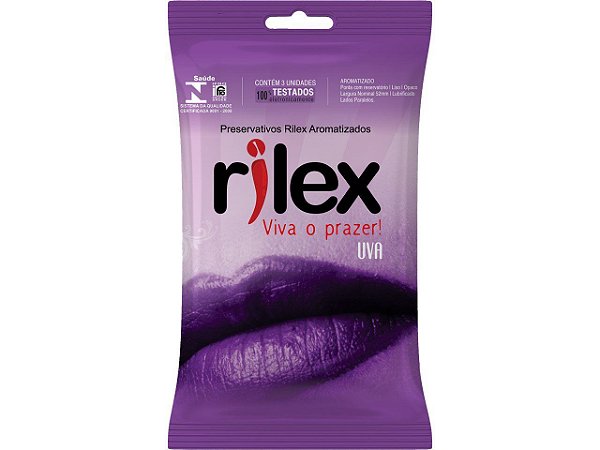Preservativo Rilex - Aroma Uva 3 Unidades