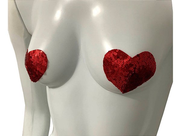 Nipple Cover (Coberto de Mamilos) Coração - Vermelho