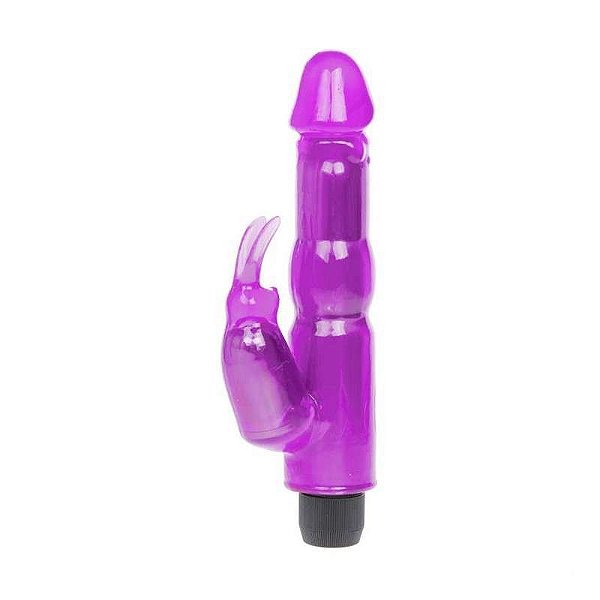 Vibrador Em Jelly Naughty Bunny Duplo Motor Ultra 18 cm