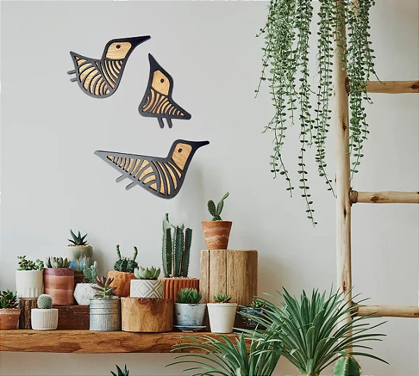 Painel Decorativo Pássaros em MDF – Natureza LevCut Decor