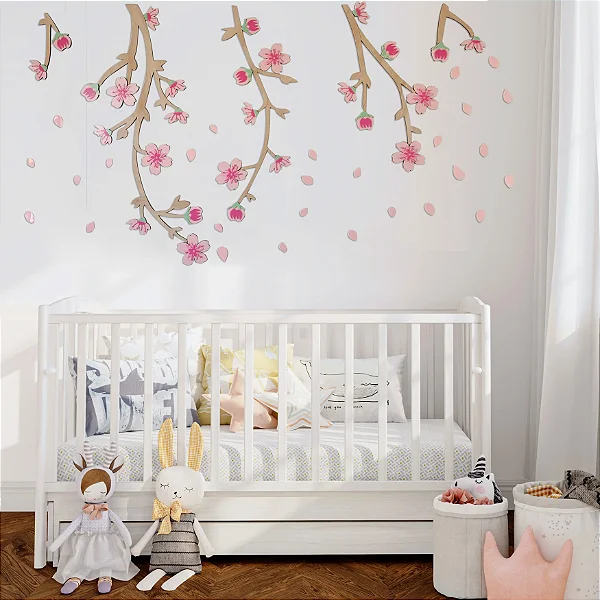 Painel Infantil Jardim Floral em MDF e Acrílico – Decoração Baby & Kids | LevCut Decor