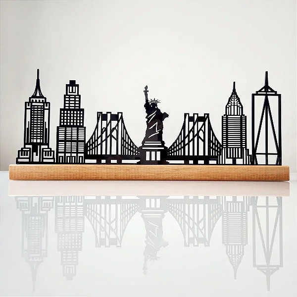 Escultura Skyline de Nova York – Objeto Decorativo de Mesa | LevCut Decor
