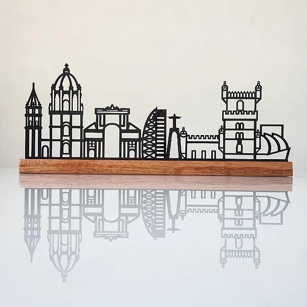 Escultura Skyline de Lisboa – Arte Decorativa Urbana em Acrílico