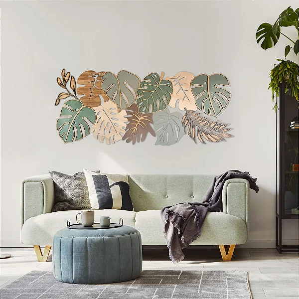 Painel Escultura Folhas Tropicais – LevCut Decor