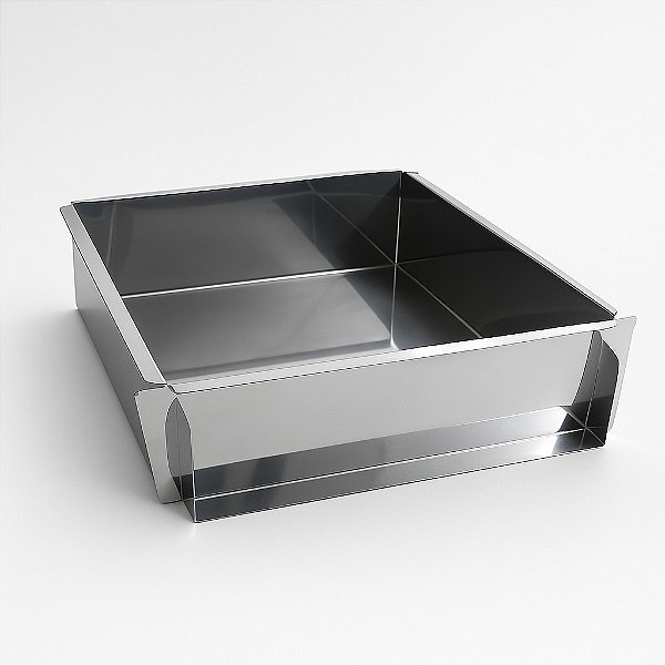 FORMA LATERAL REMOVÍVEL TIRAMISU SLICE CAKE BOLO DE FATIA GRANDE INOX 30X30X10 CM