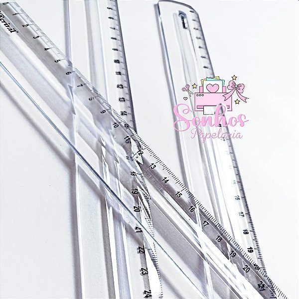 Régua 30cm Acrinil Cristal