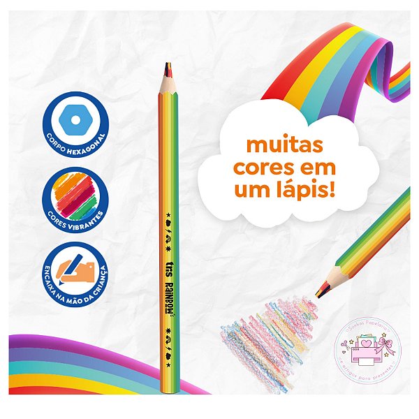 Lápis Jumbo Multicolorido RaiNbow (TRIS)