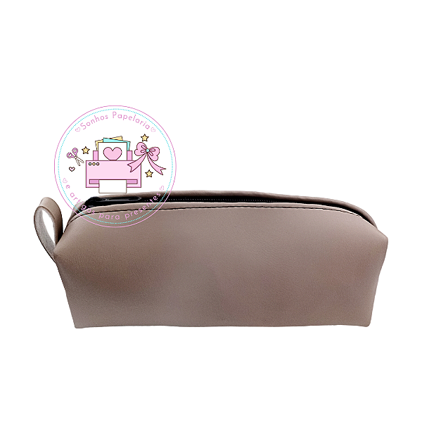 Estojo / Bolsinha de Lápis - Nude Courino