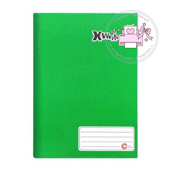 Caderno X-Write 48 Folhas (Bilhete) Verde