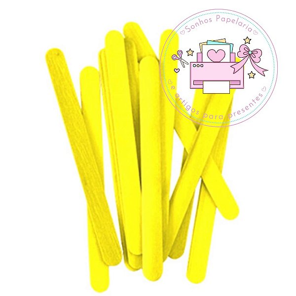 Conjunto de Palitos De Picolé Com 100unid Coplamix (Amarelo)