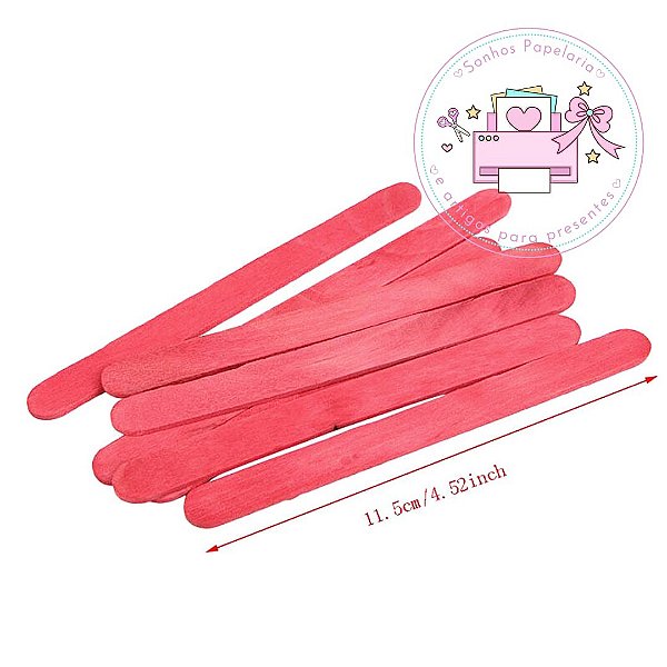 Conjunto de Palito De Picolé Com 100 Unid Theoto (Vermelho)