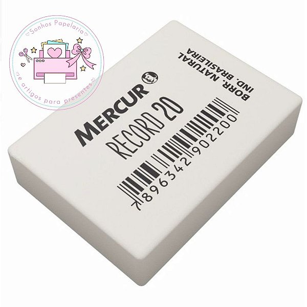 Borracha Escolar Branca Simples - Record 20 (MERCUR)