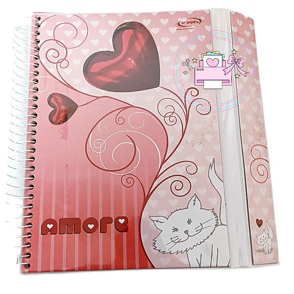 Caderno Pasta Amore 10 Matérias 200 Folhas