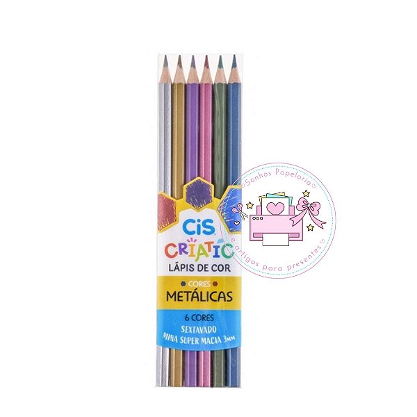 Lápis De Cor Cis Criatic 6 Cores Metálicas