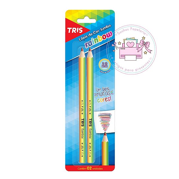 Cartela Lápis Rainbow - Jumbo c/ 2 unid.  (TRIS)
