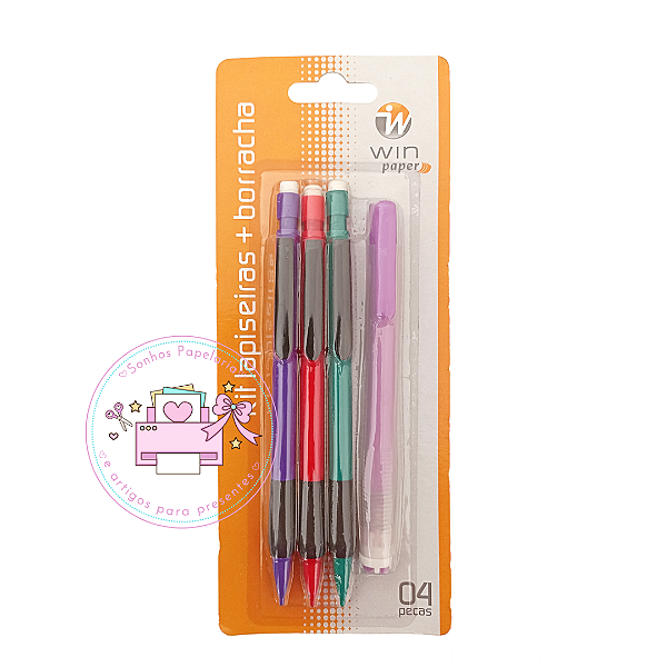 KIT Lapiseira Sortidas  0.7 mm + Borracha Retrátil