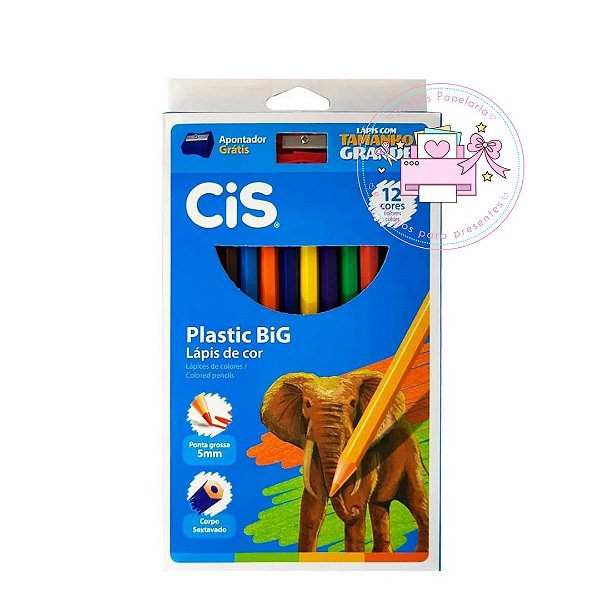 Lápis CIS JUMBO 12 Cores + Apontador