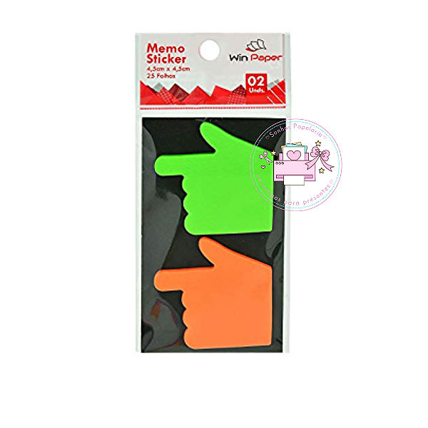 Adesivo Memo Sticker Laranja e Verde 4,5 x4,5 cm