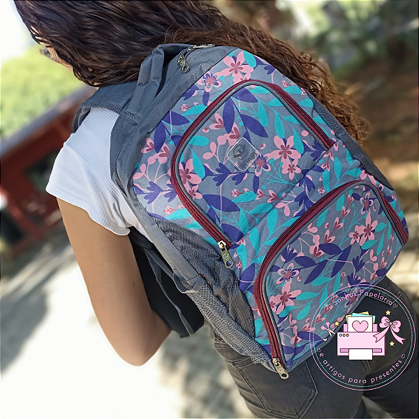 Mochila Juvenil Feminina WINTH Flores