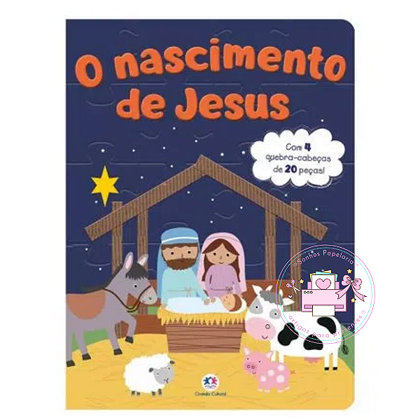 Livro O Nascimento de Jesus - Com 4 Quebra Cabeças Cartonado