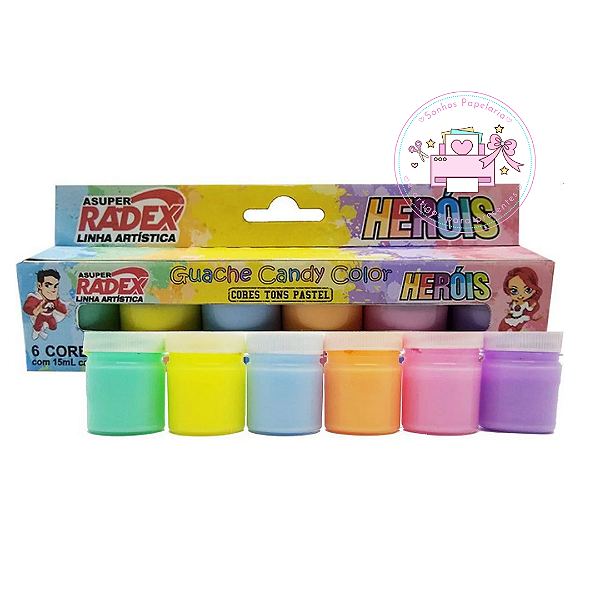 Tinta Guache Radex Candy Tons Pastel KIT C/6