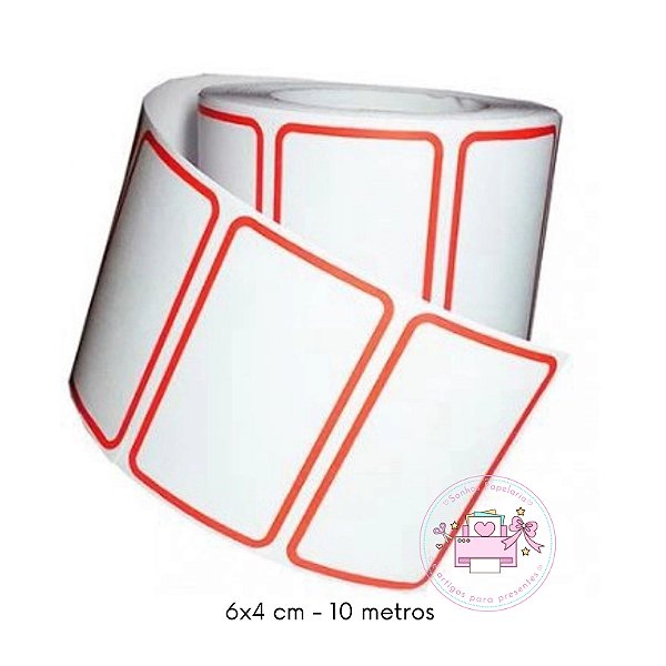 Etiquetas Adesivas Multiuso - 6x4cm / Rolo c/ 10  mts