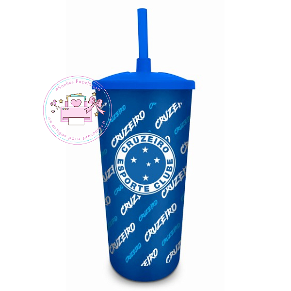Copo de Plástico C/Canudo - CRUZEIRO