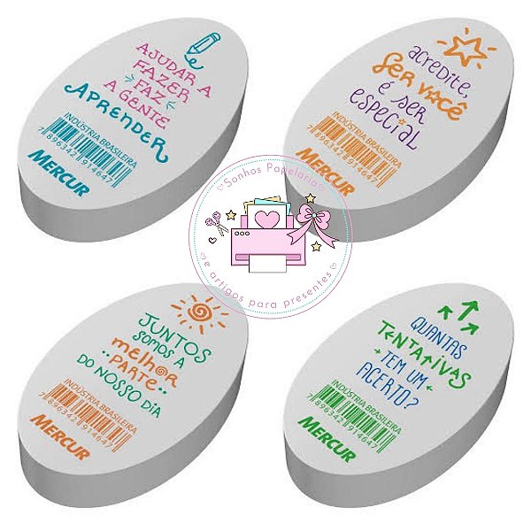 Borracha Oval Decorada de Frases Inspiradoras  (MERCUR)