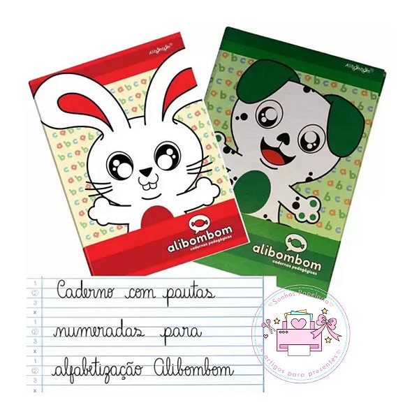 Caderno Pedagógico  VERDE Pautado Alibombom  - Brochurão Capa Dura