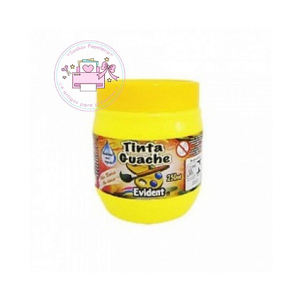 Tinta Guache 250ml EVIDENT Amarelo Ouro