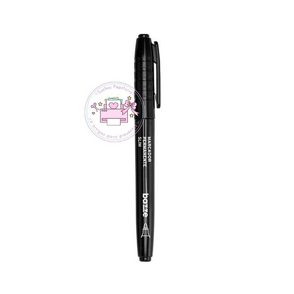 Marcador Permanente Slim  1-3 mm  BAZZE (Preto)