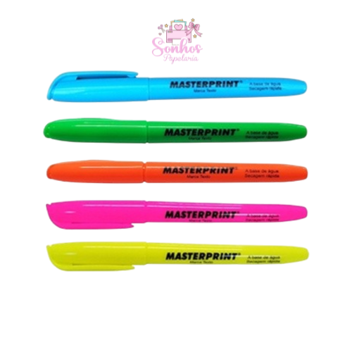 Marca Texto Neon  e Pastel -  Ponta Chanfrada MASTERPRINT