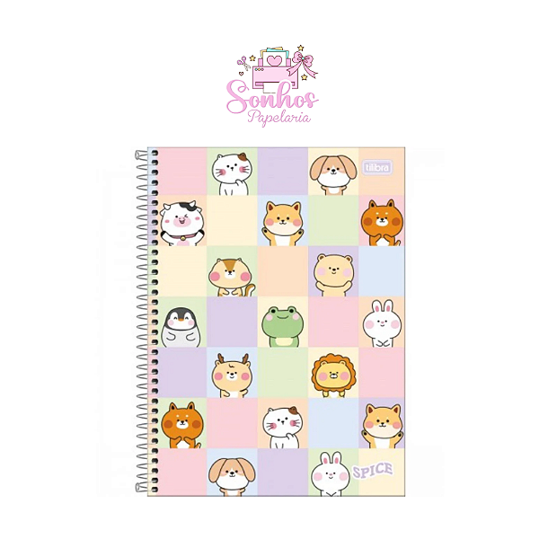 Caderno Tilibra - Spice Fem. Animais Fofos