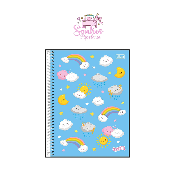 Caderno Tilibra  D+ FEM. Nuvem Azul