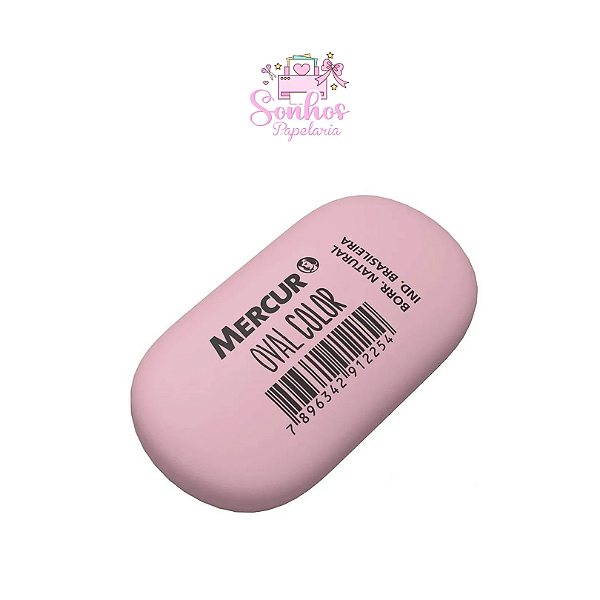 Borracha Oval - MERCUR ( Cor Rosa )