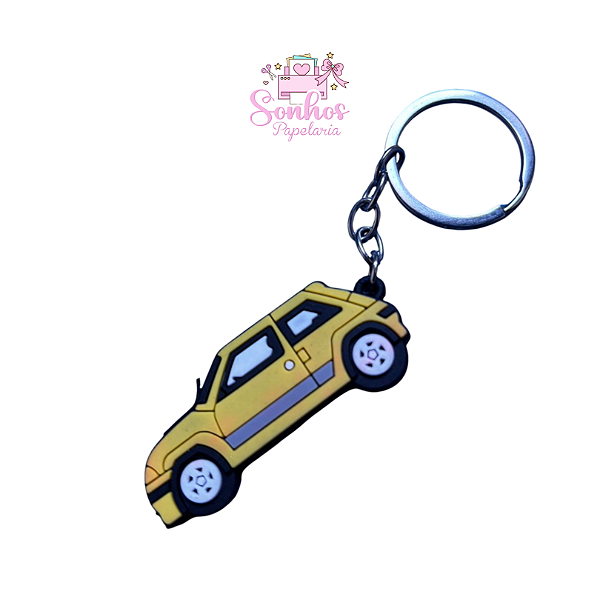 Chaveiro CARRO / Amarelo ( Emborrachado )