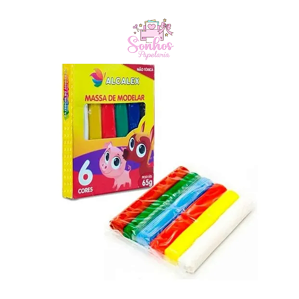 Massinha de Modelar ALCALEX - 6 Cores