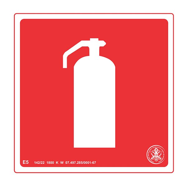 Placa 19x19cm E-5 Extintor