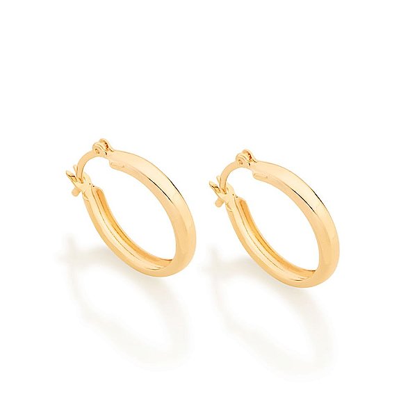 Brinco Argola Rommanel fina lisa Meia cana 1,6cm - 520901