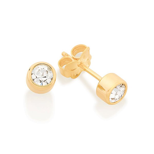 Brinco Rommanel Cristal Solitário Ponto de Luz - 520185