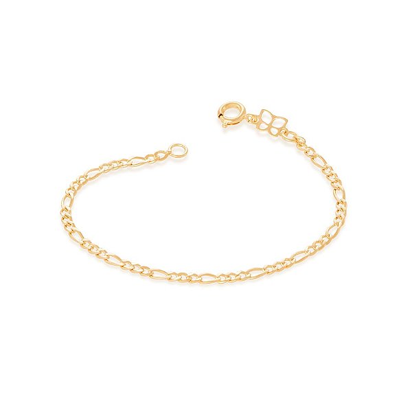 Pulseira Infantil Rommanel Fio Alternado 3x1 0,60 Laminado 14 Cm - 550055