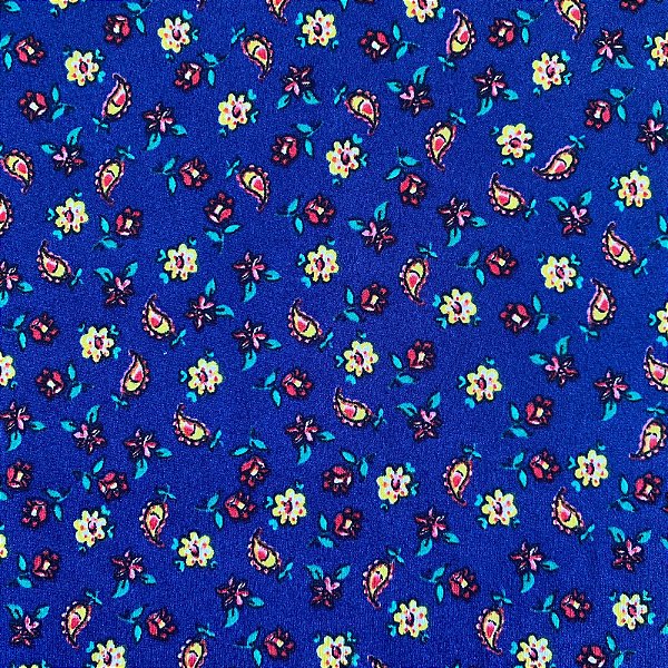 TECIDO MALHA SUEDE PIJAMA (FLOR AZUL)