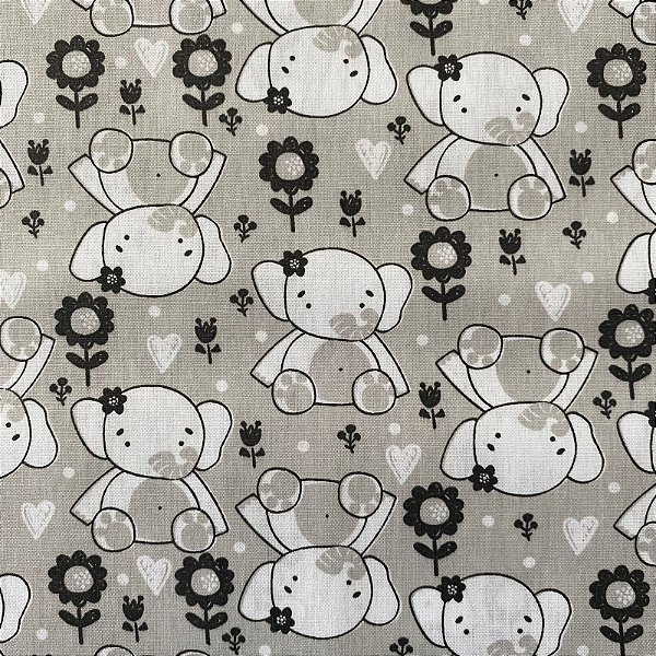 TRICOLINE ESTAMPADA (ELEFANTE CINZA)
